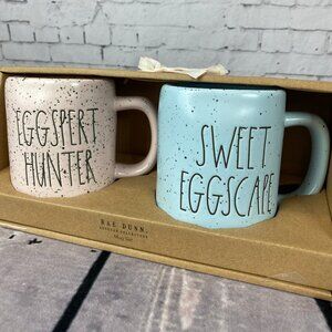 Rae Dunn Easter Mug Set Sweet Eggscape and Eggspert Hunter in Gift Box New